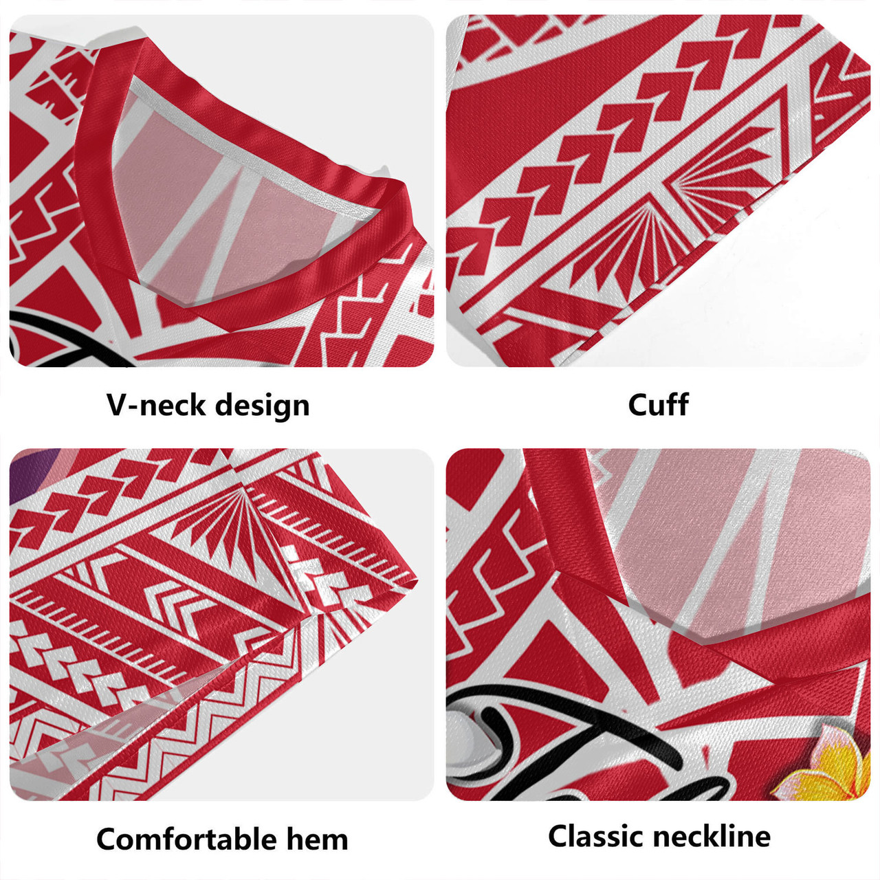 Tahiti Custom Personalised Rugby Jersey Tahitian Plumeria Flowers Mix Tribal Patterns