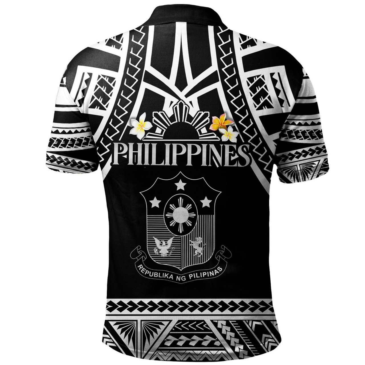 Philippines Filipinos Custom Personalised Polo Shirt Filipinos Plumeria Flowers Mix Tribal Patterns