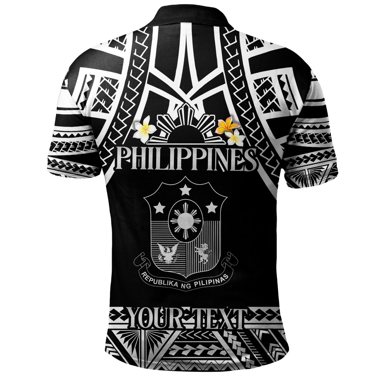 Philippines Filipinos Custom Personalised Polo Shirt Filipinos Plumeria Flowers Mix Tribal Patterns
