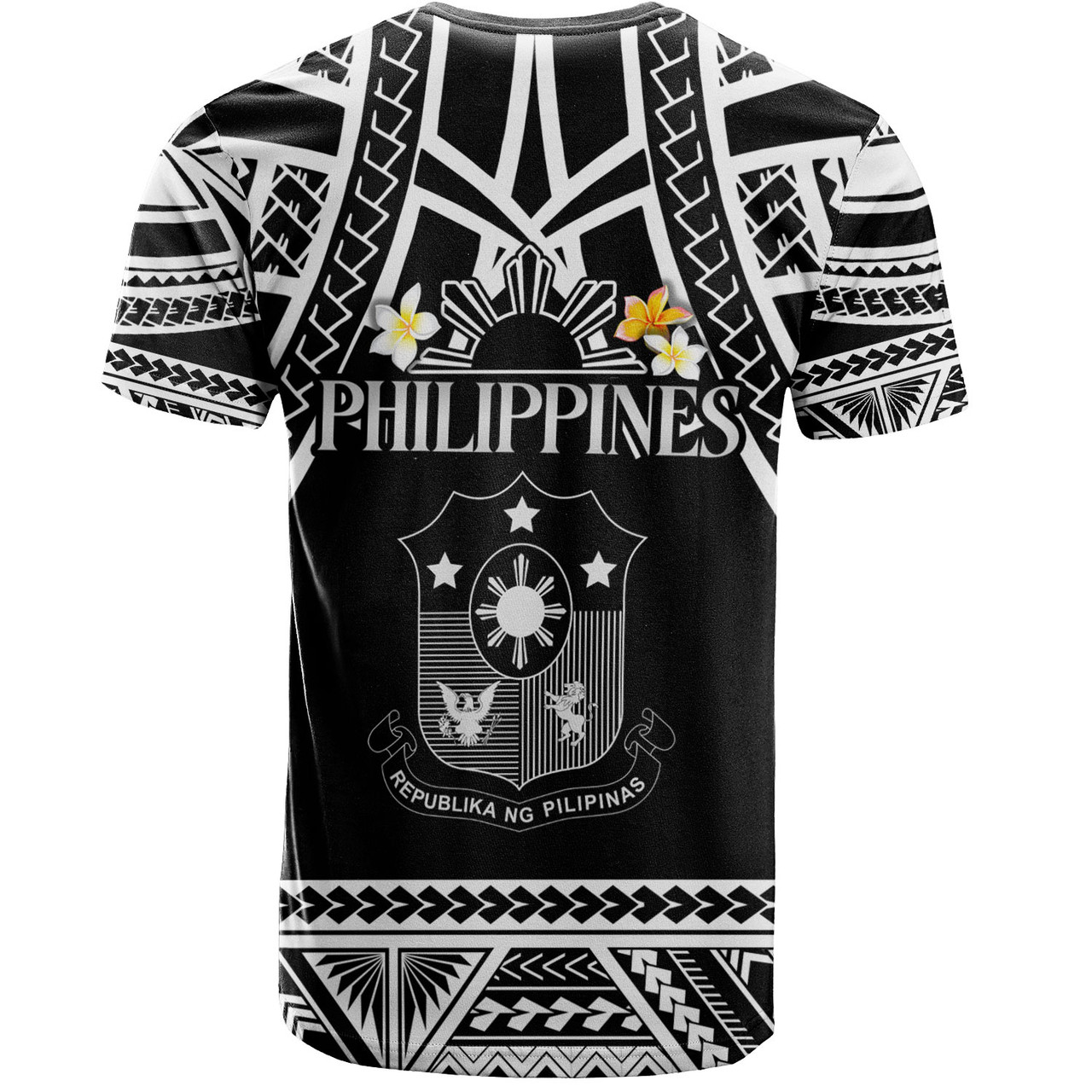 Philippines Filipinos Custom Personalised T-Shirt Filipinos Plumeria Flowers Mix Tribal Patterns