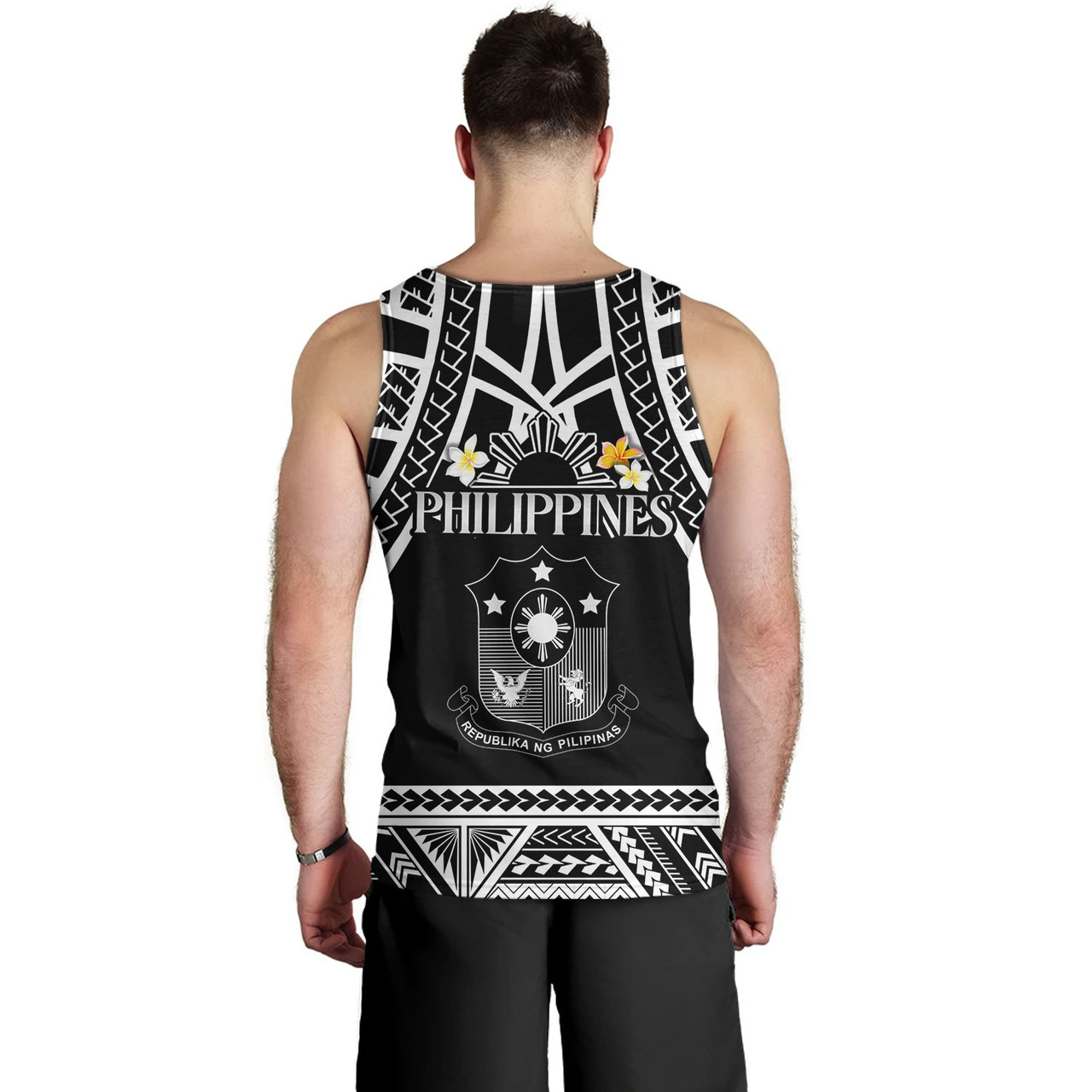 Philippines Filipinos Custom Personalised Tank Top Filipinos Plumeria Flowers Mix Tribal Patterns