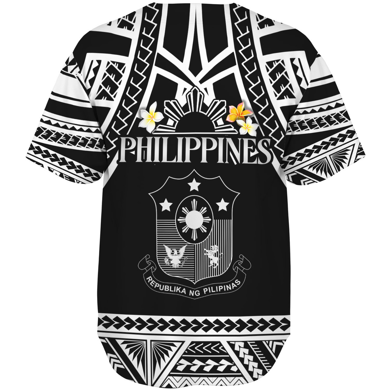 Philippines Filipinos Custom Personalised Baseball Shirt Filipinos Plumeria Flowers Mix Tribal Patterns