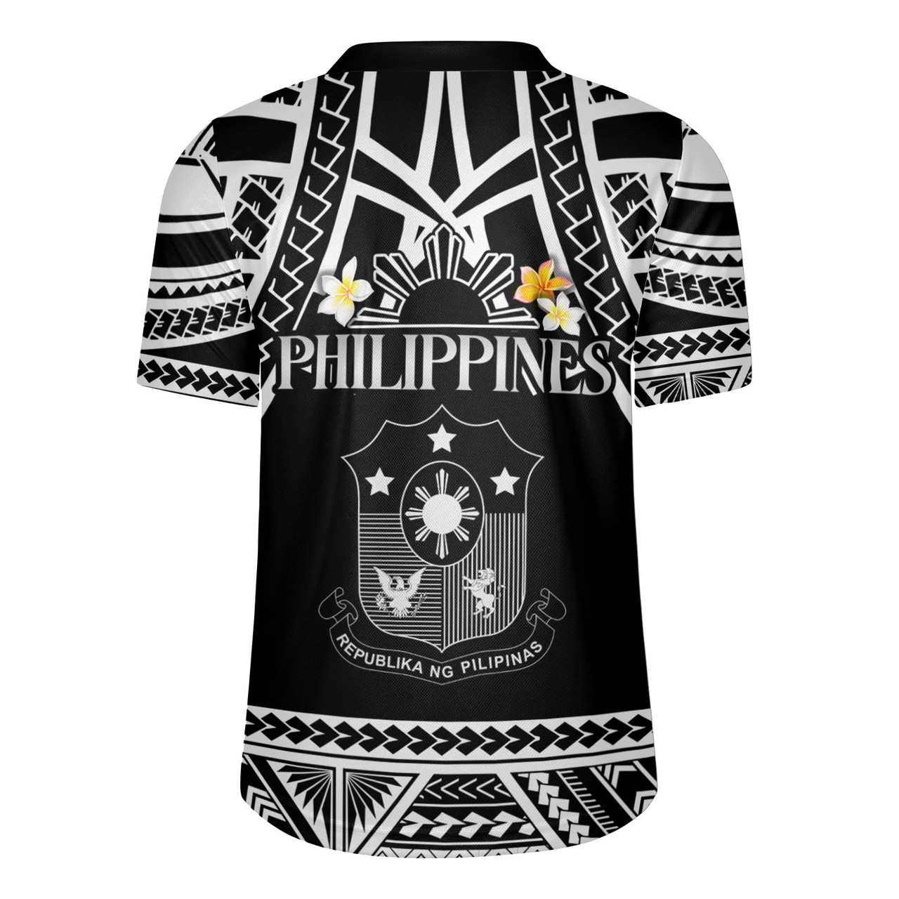 Philippines Filipinos Custom Personalised Rugby Jersey Filipinos Plumeria Flowers Mix Tribal Patterns