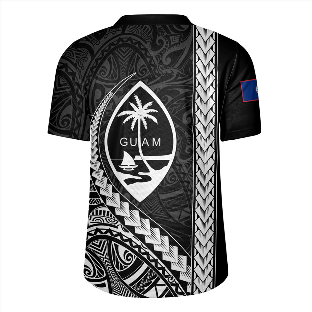 Guam Rugby Jersey Tribal Micronesian Coat Of Arms Gray