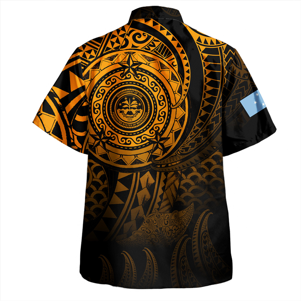 Federated States Of Micronesia Hawaiian Shirt Pearl Of The Pacific Gold Polynesian Tattau