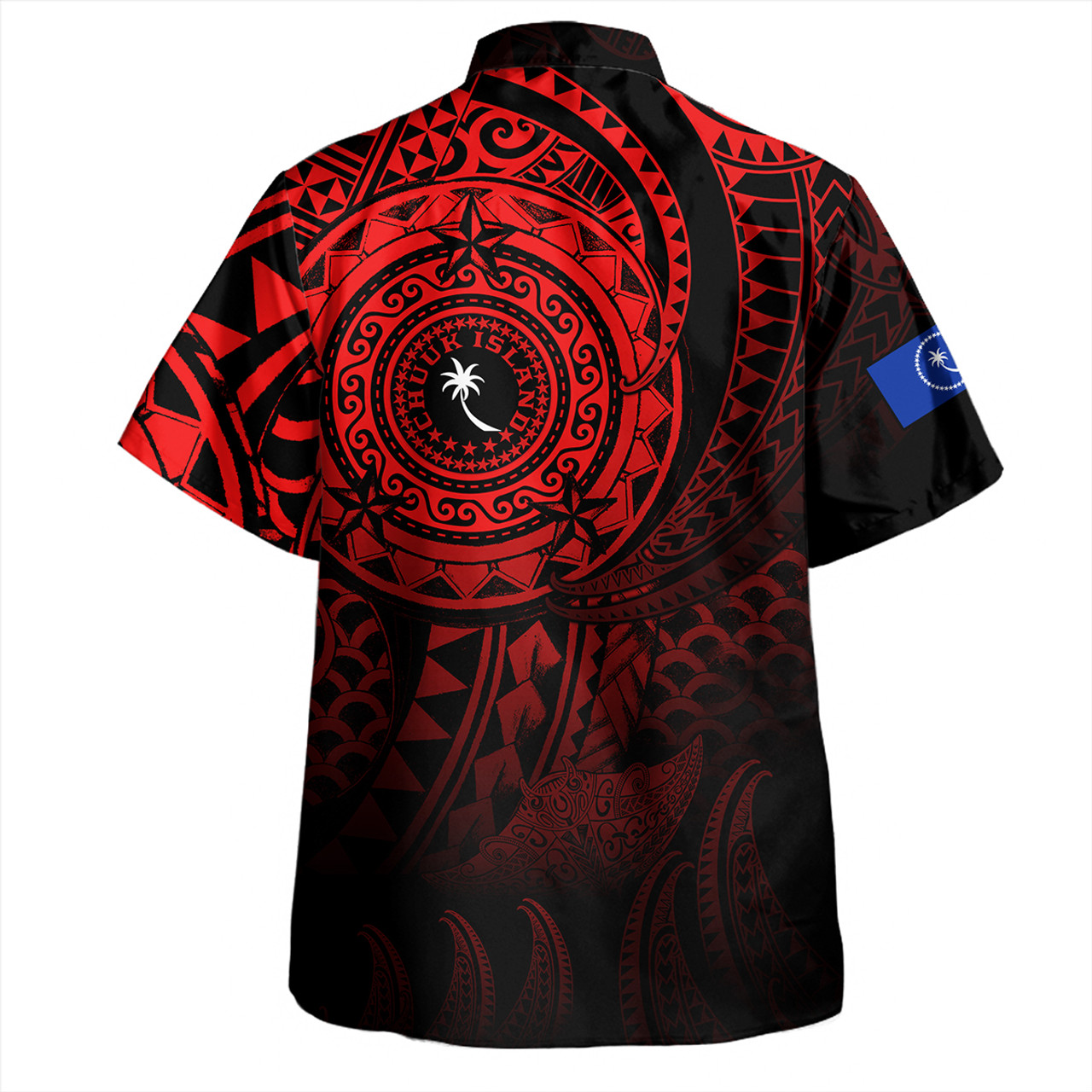 Chuuk State Hawaiian Shirt Pearl Of The Pacific Red Polynesian Tattau