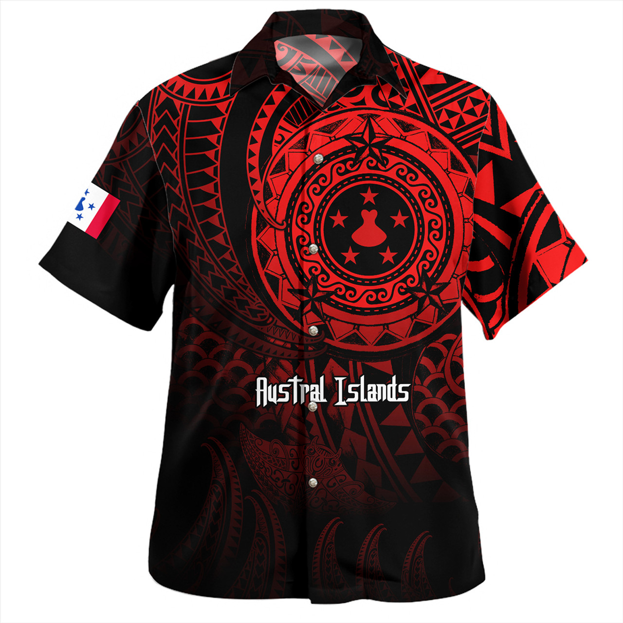 Austral Islands Hawaiian Shirt Pearl Of The Pacific Red Polynesian Tattau