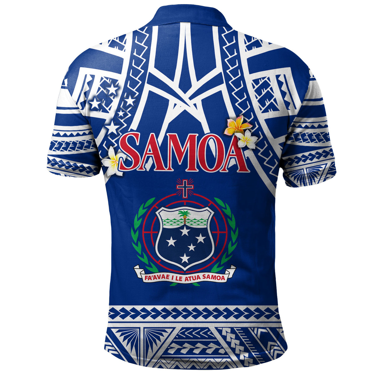 Samoa Custom Personalised Polo Shirt Polynesian Plumeria Flowers Mix Tribal Patterns