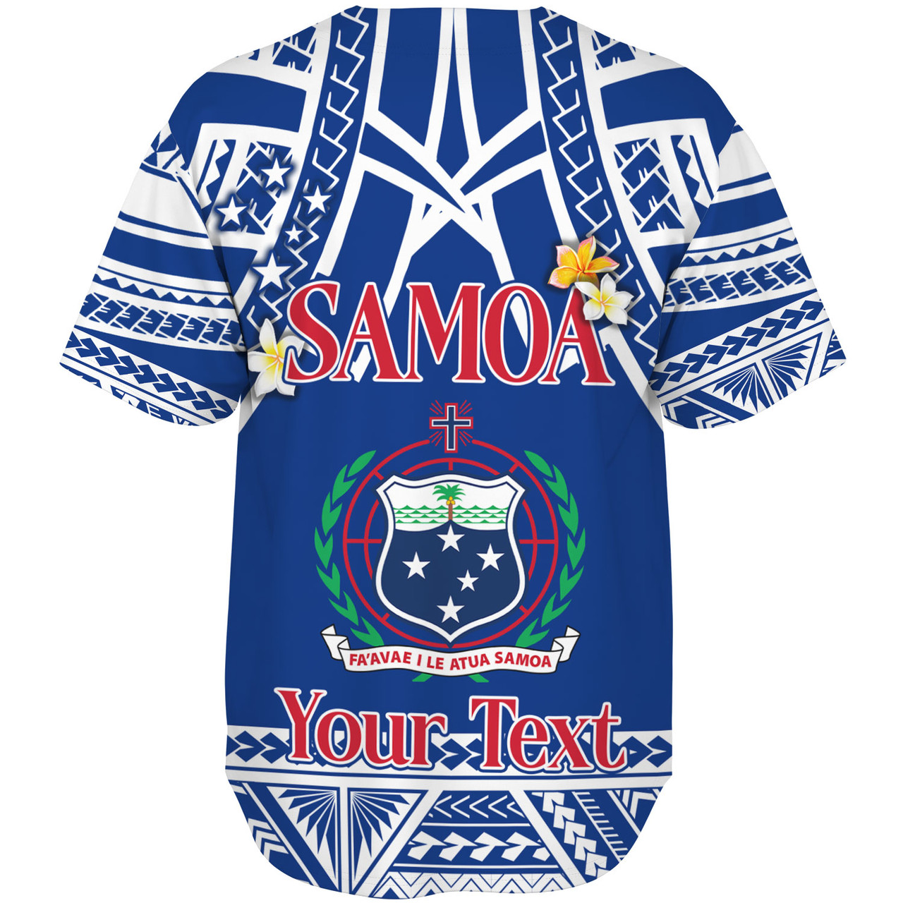 Samoa Custom Personalised Baseball Shirt Polynesian Plumeria Flowers Mix Tribal Patterns