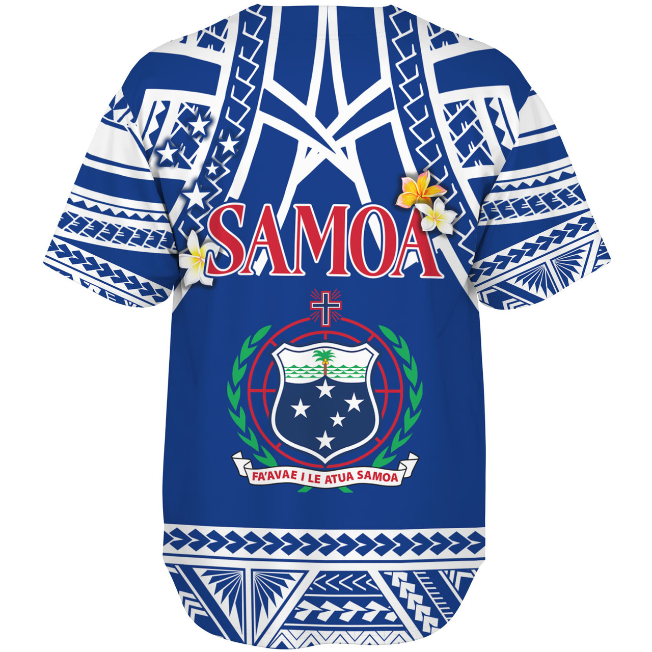 Samoa Custom Personalised Baseball Shirt Polynesian Plumeria Flowers Mix Tribal Patterns