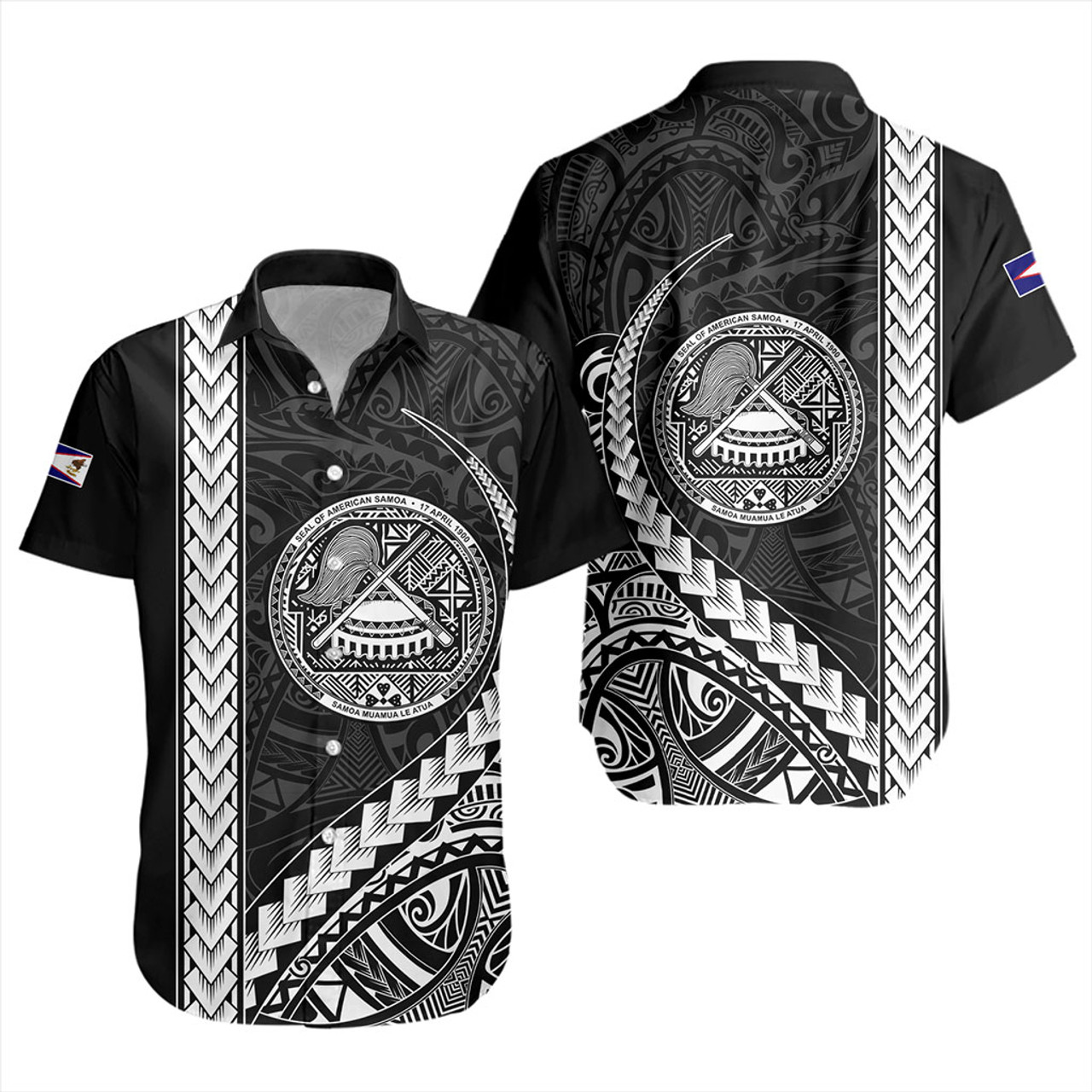 American Samoa Short Sleeve Shirt Samoa Tribal Polynesian Coat Of Arms