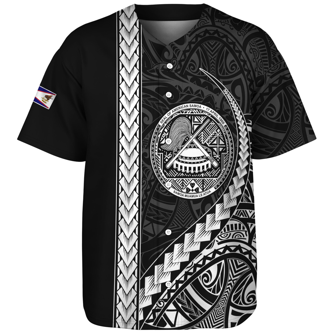 American Samoa Baseball Shirt Samoa Tribal Polynesian Coat Of Arms