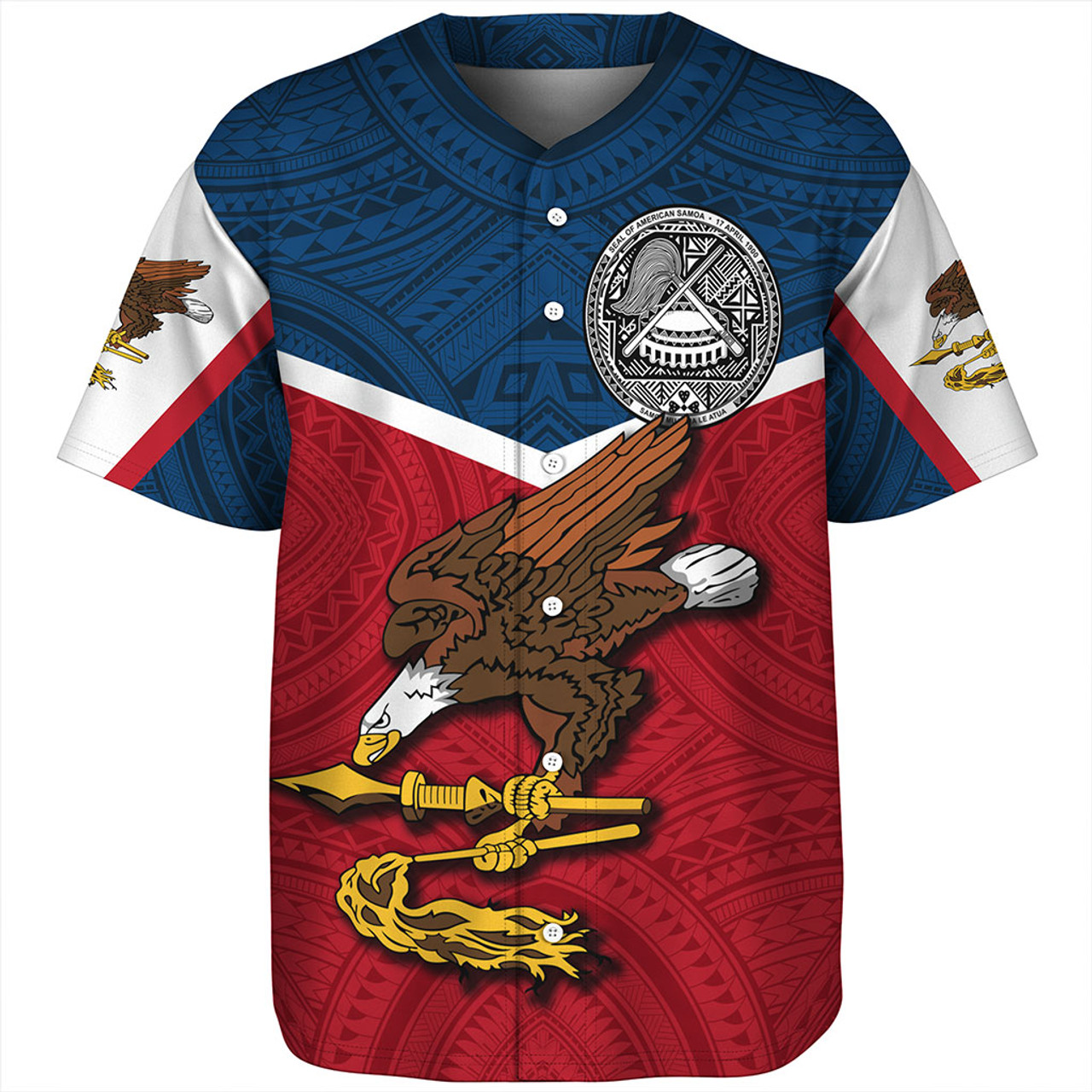 American Samoa Baseball Shirt Samoa Tribal Flag Sport Style