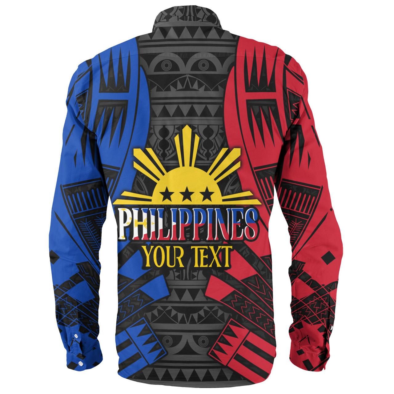 Philippines Filipinos Custom Personalised Long Sleeve Shirt Tattoo Style