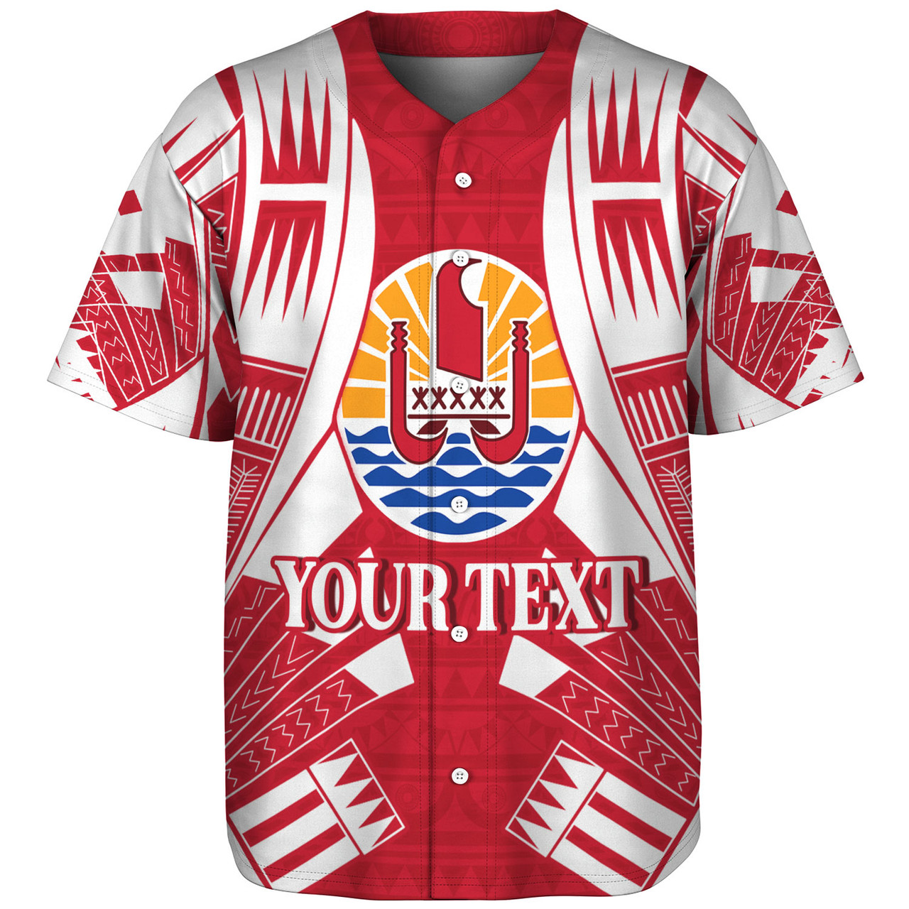 Tahiti Custom Personalised Baseball Shirt Tattoo Style