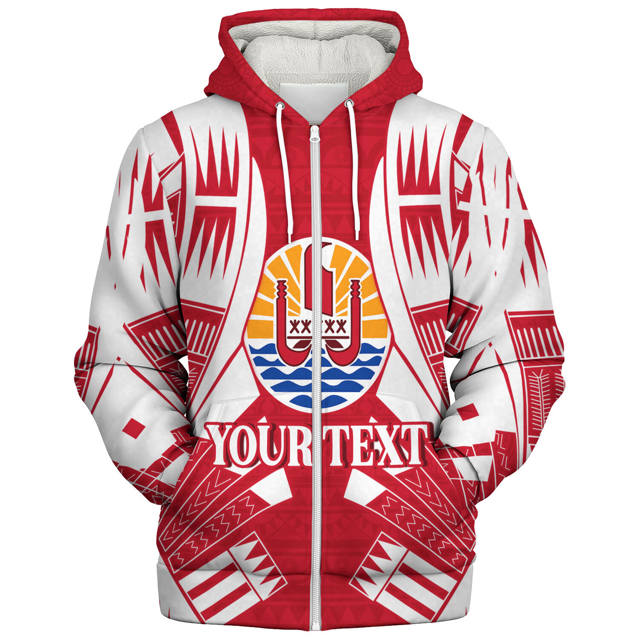 Tahiti Custom Personalised Sherpa Hoodie Tattoo Style