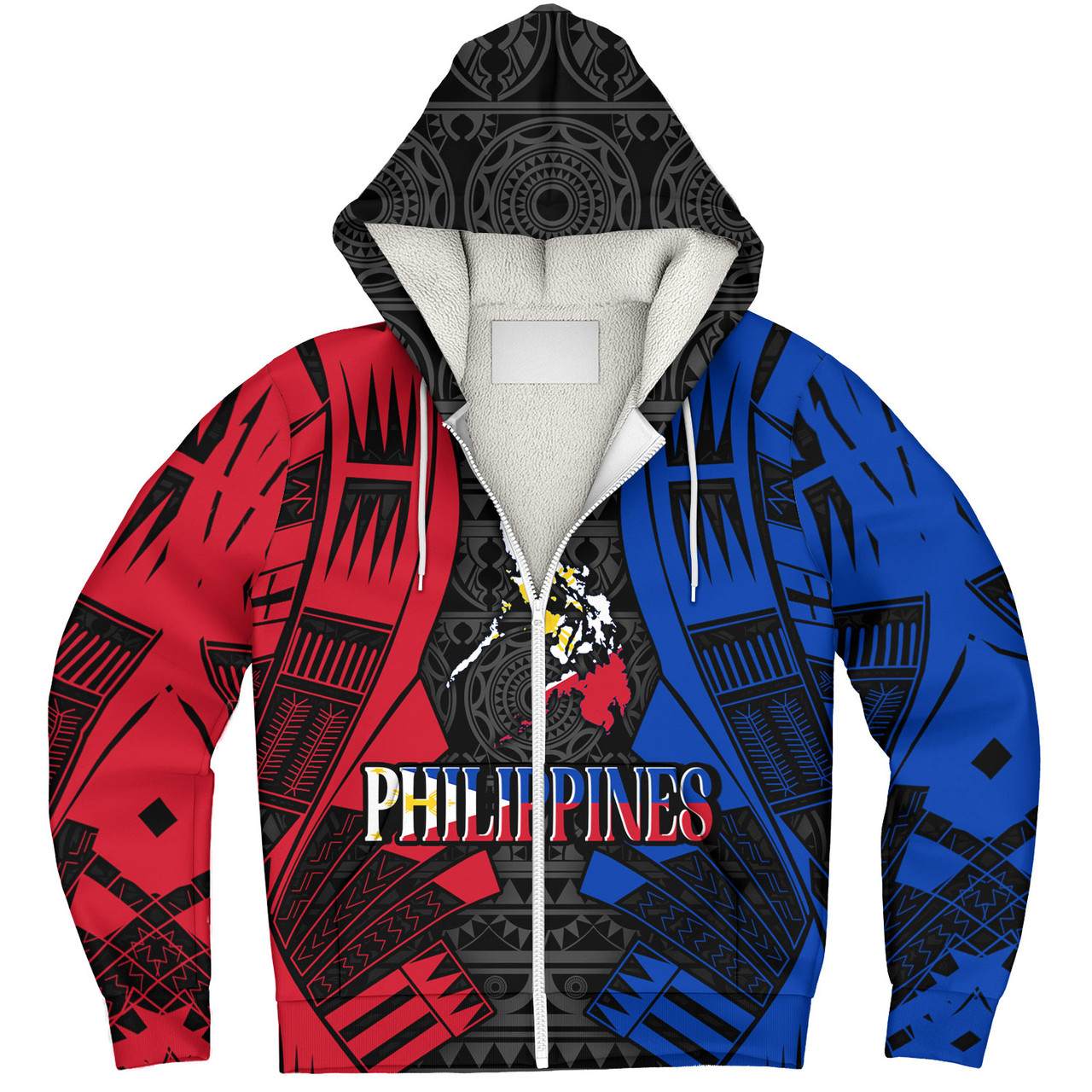 Philippines Filipinos Custom Personalised Sherpa Hoodie Tattoo Style