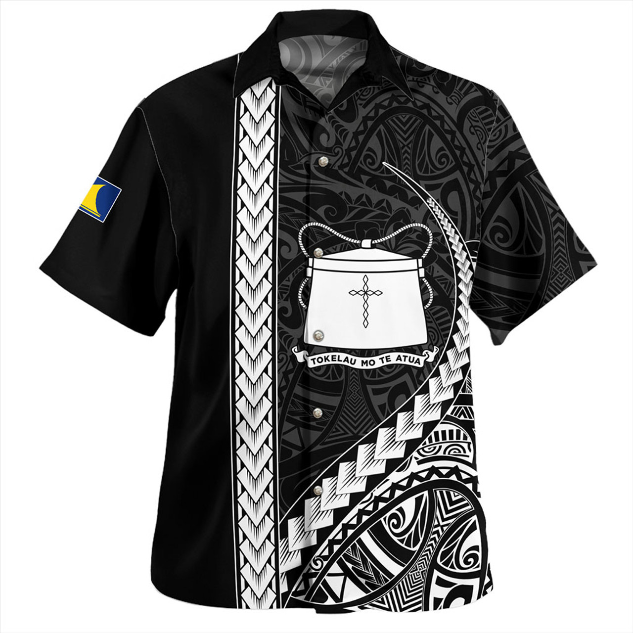 Tokelau Hawaiian Shirt Tribal Polynesian Coat Of Arms