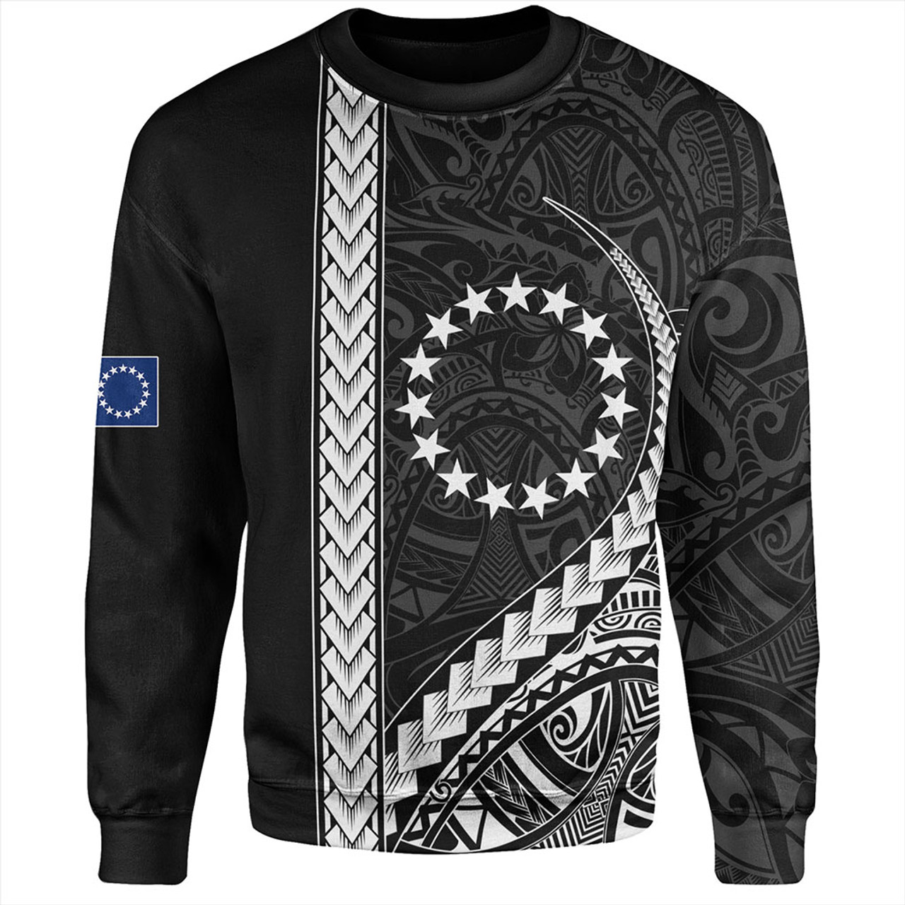 Cook Islands Sweatshirt Tribal Polynesian Coat Of Arms