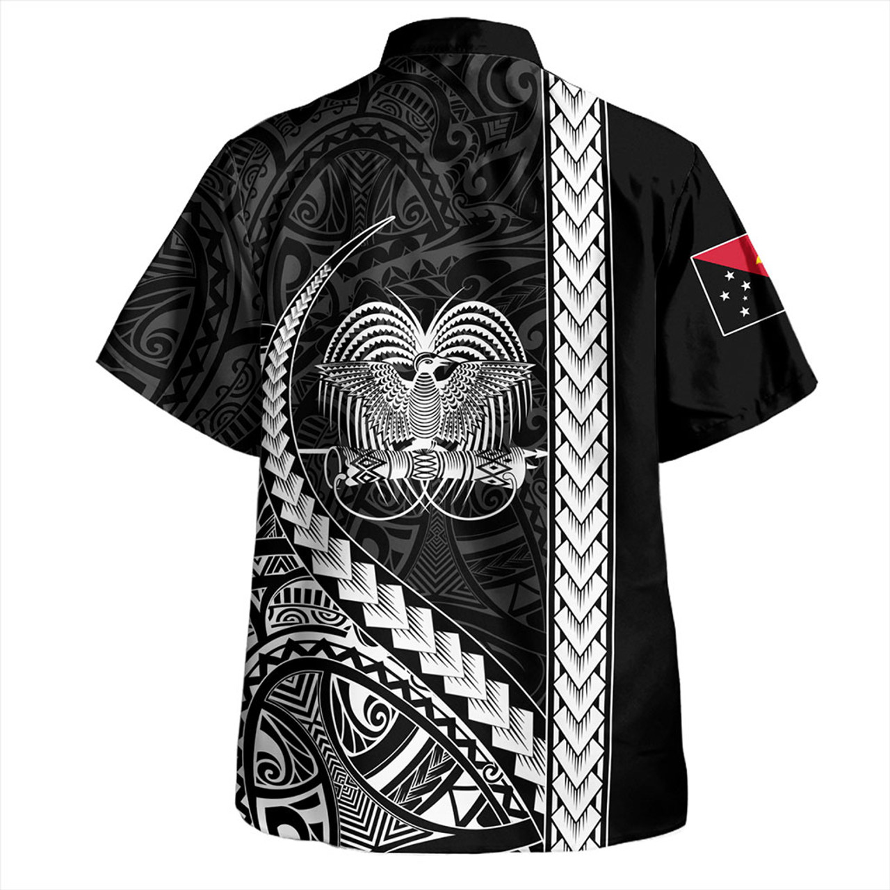 Papua New Guinea Hawaiian Shirt Tribal Melanesian Coat Of Arms