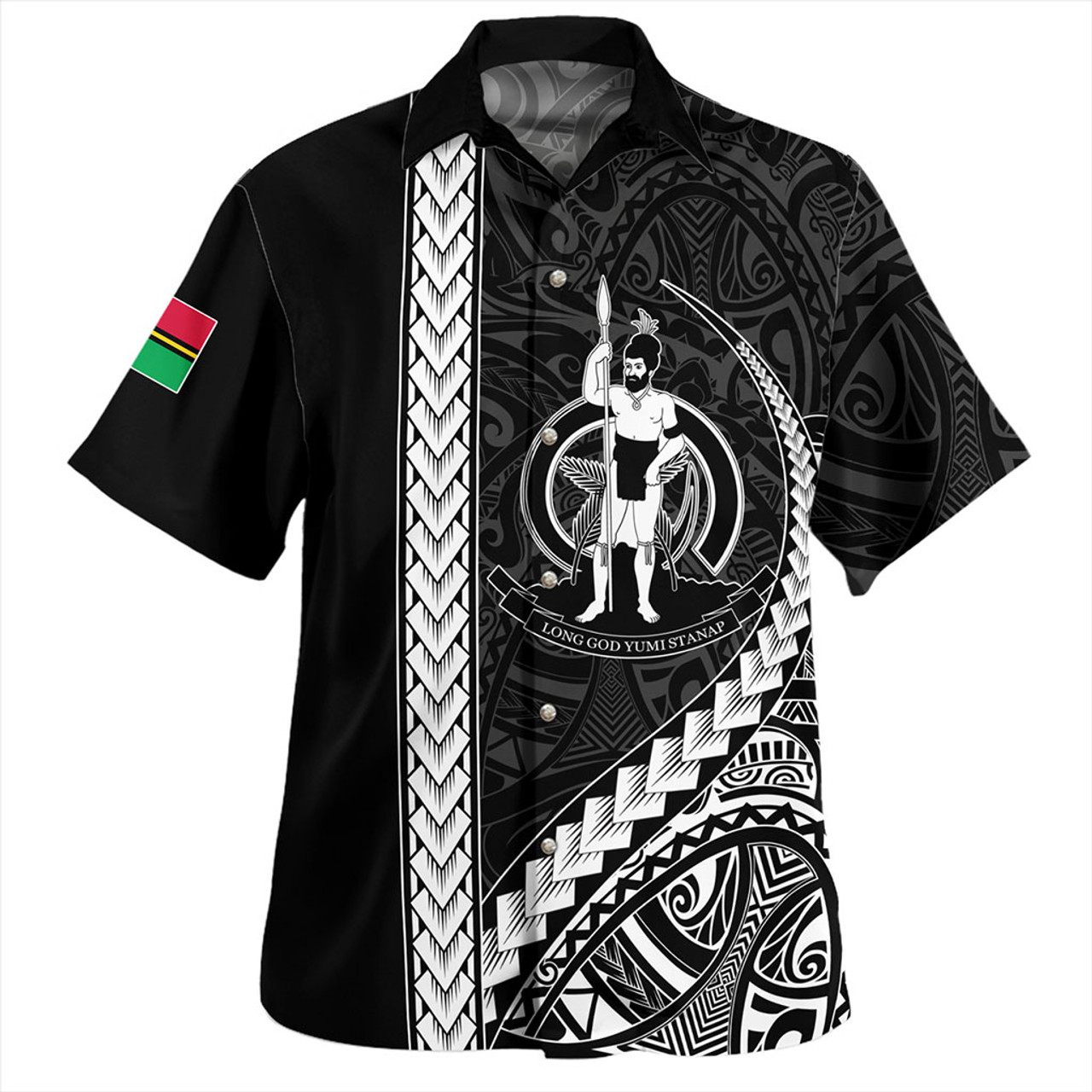 Vanuatu Hawaiian Shirt Tribal Melanesian Coat Of Arms