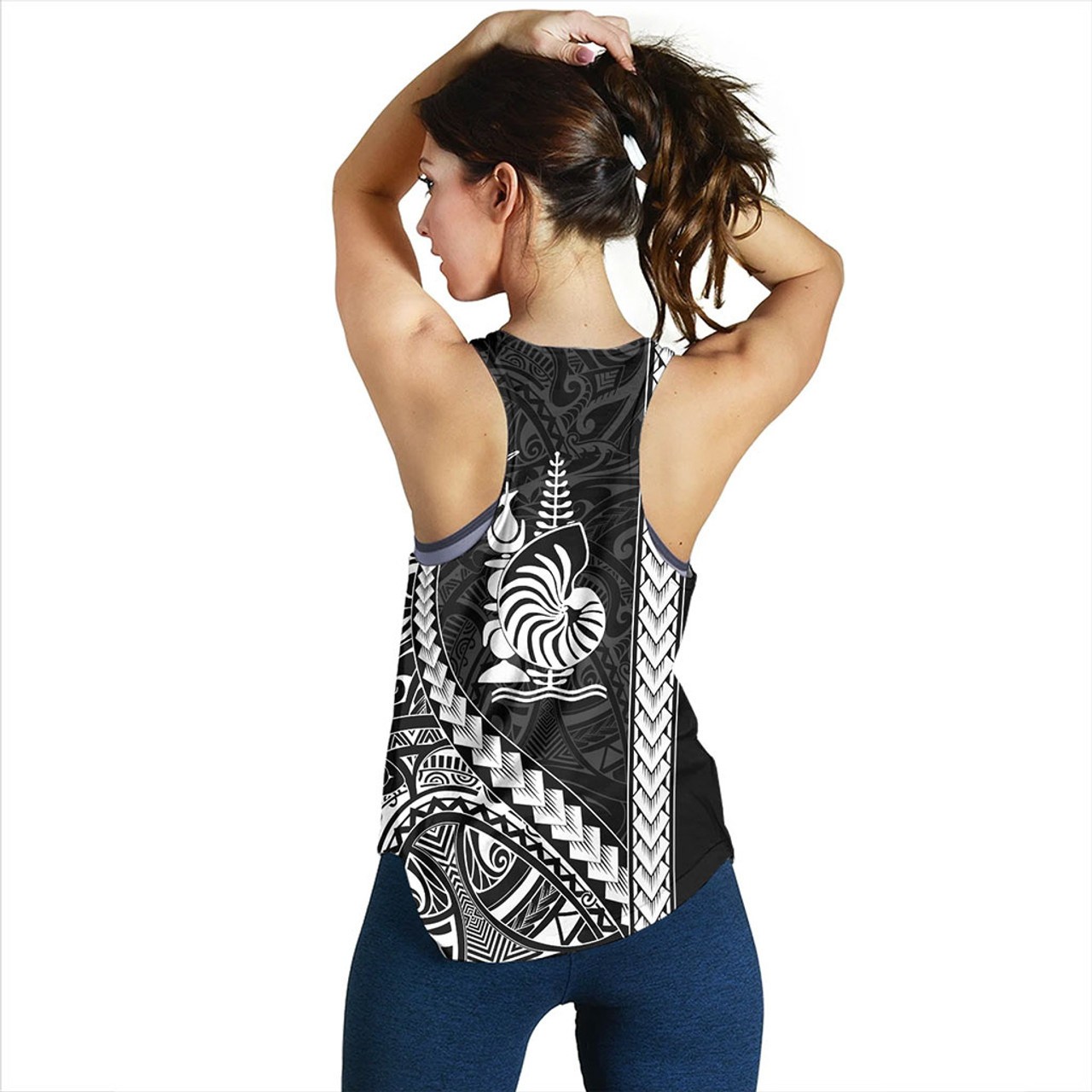 New Caledonia Women Tank Tribal Melanesian Coat Of Arms