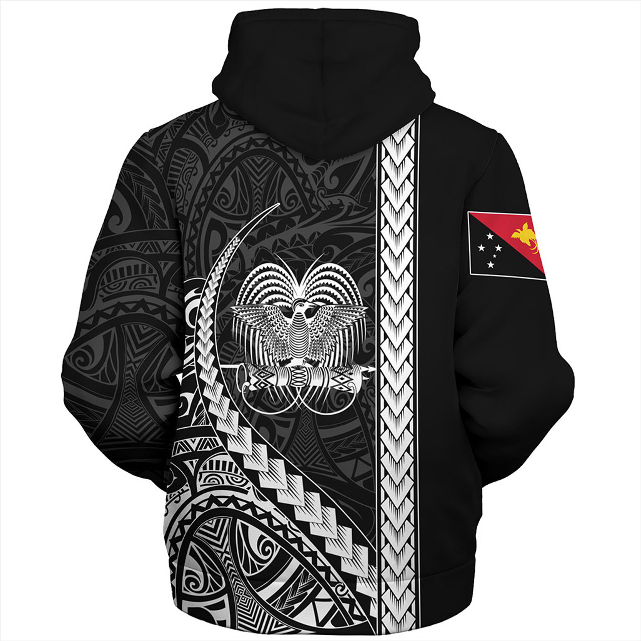 Papua New Guinea Sherpa Hoodie Tribal Melanesian Coat Of Arms