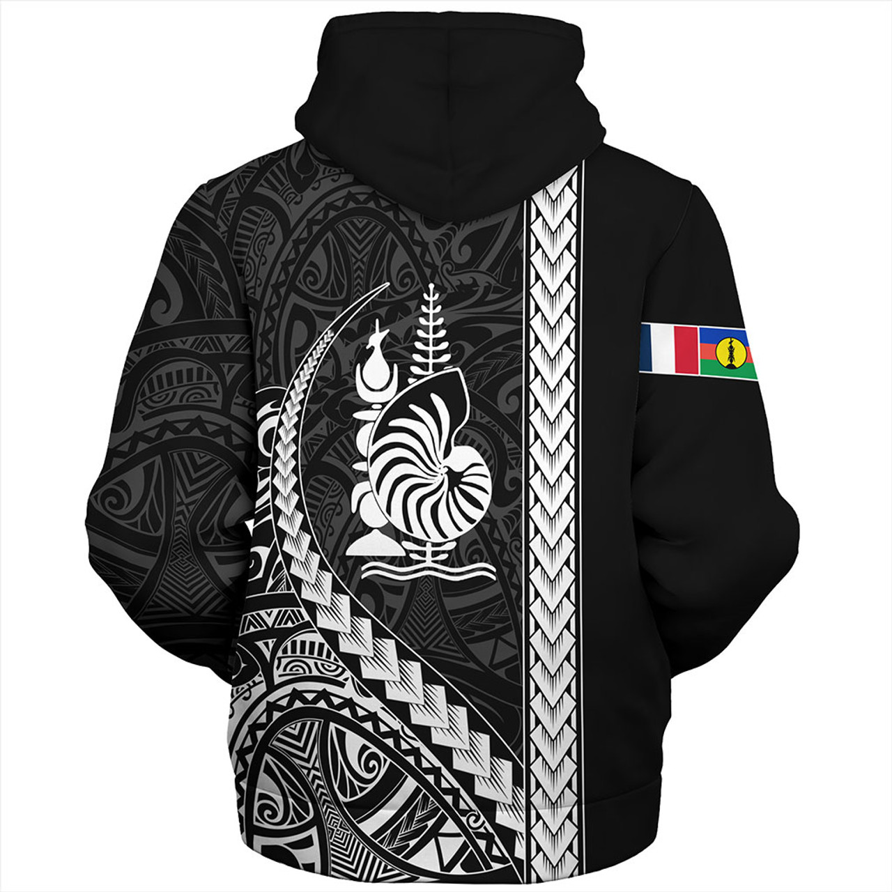 New Caledonia Sherpa Hoodie Tribal Melanesian Coat Of Arms