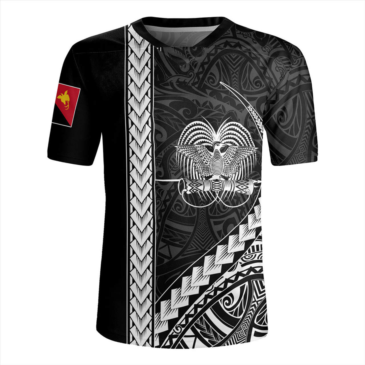 Papua New Guinea Rugby Jersey Tribal Melanesian Coat Of Arm