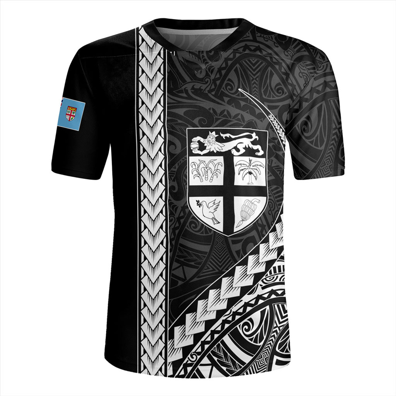 Fiji Rugby Jersey Tribal Melanesian Coat Of Arms