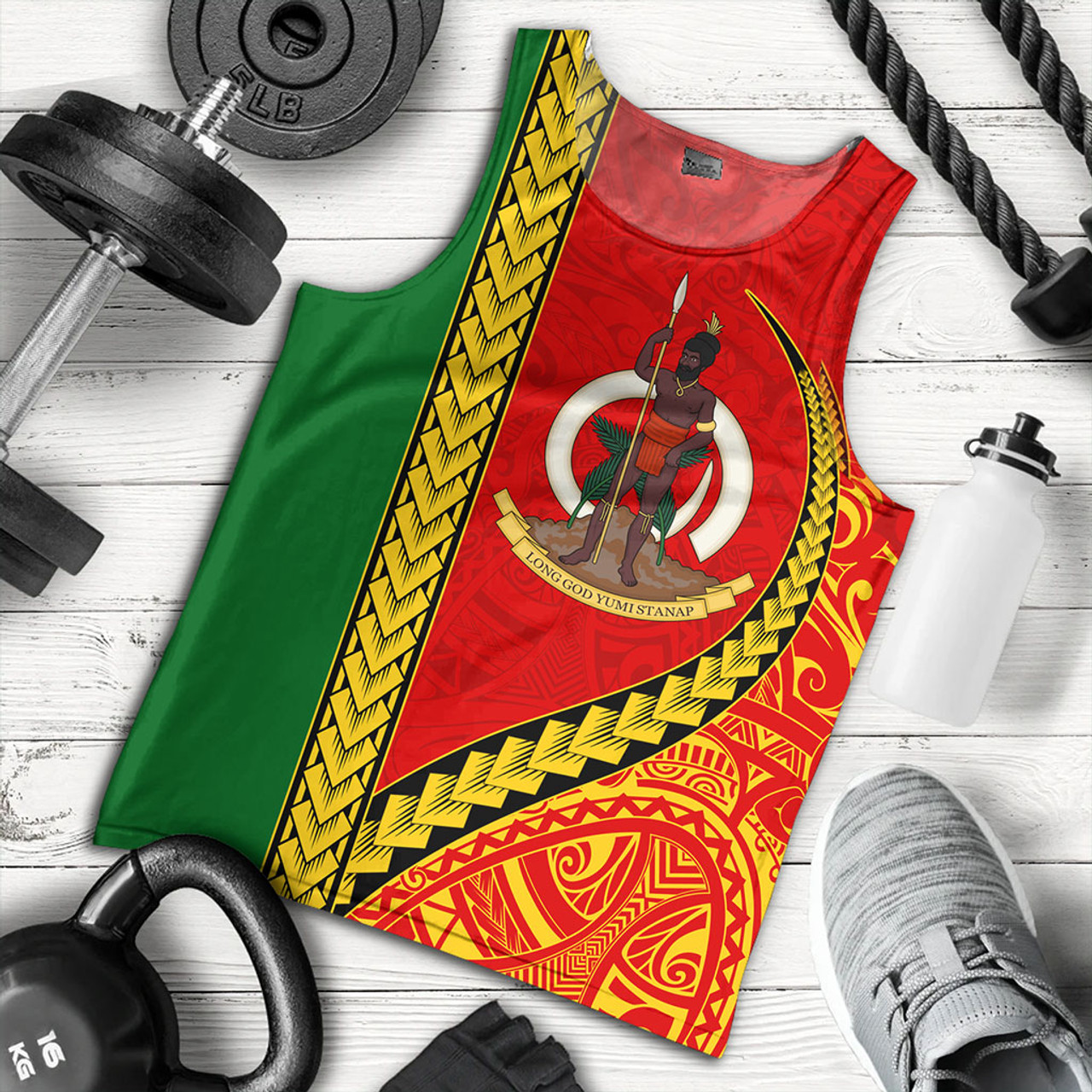 Vanuatu Tank Top Tribal Melanesian Flag And Coat Of Arms