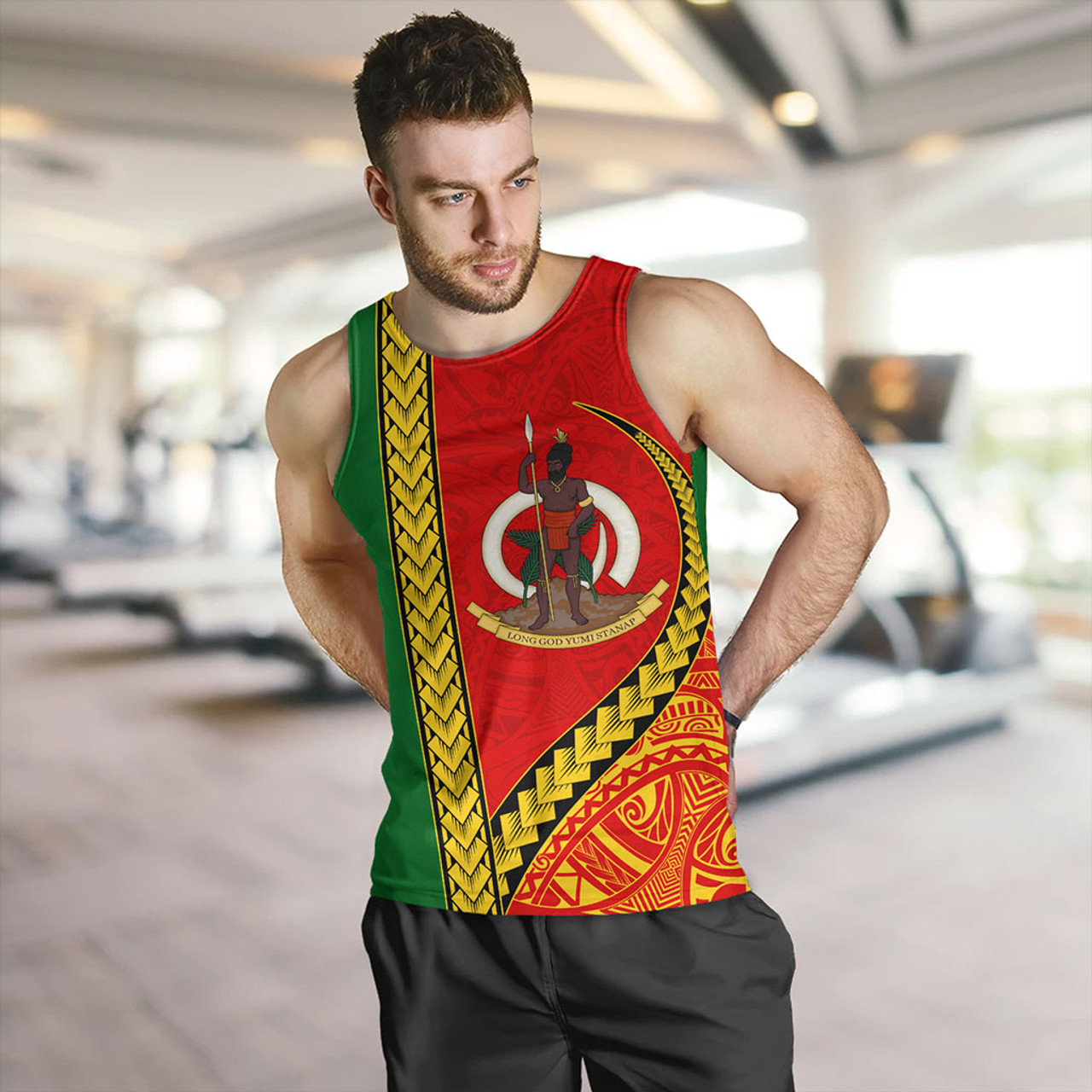 Vanuatu Tank Top Tribal Melanesian Flag And Coat Of Arms