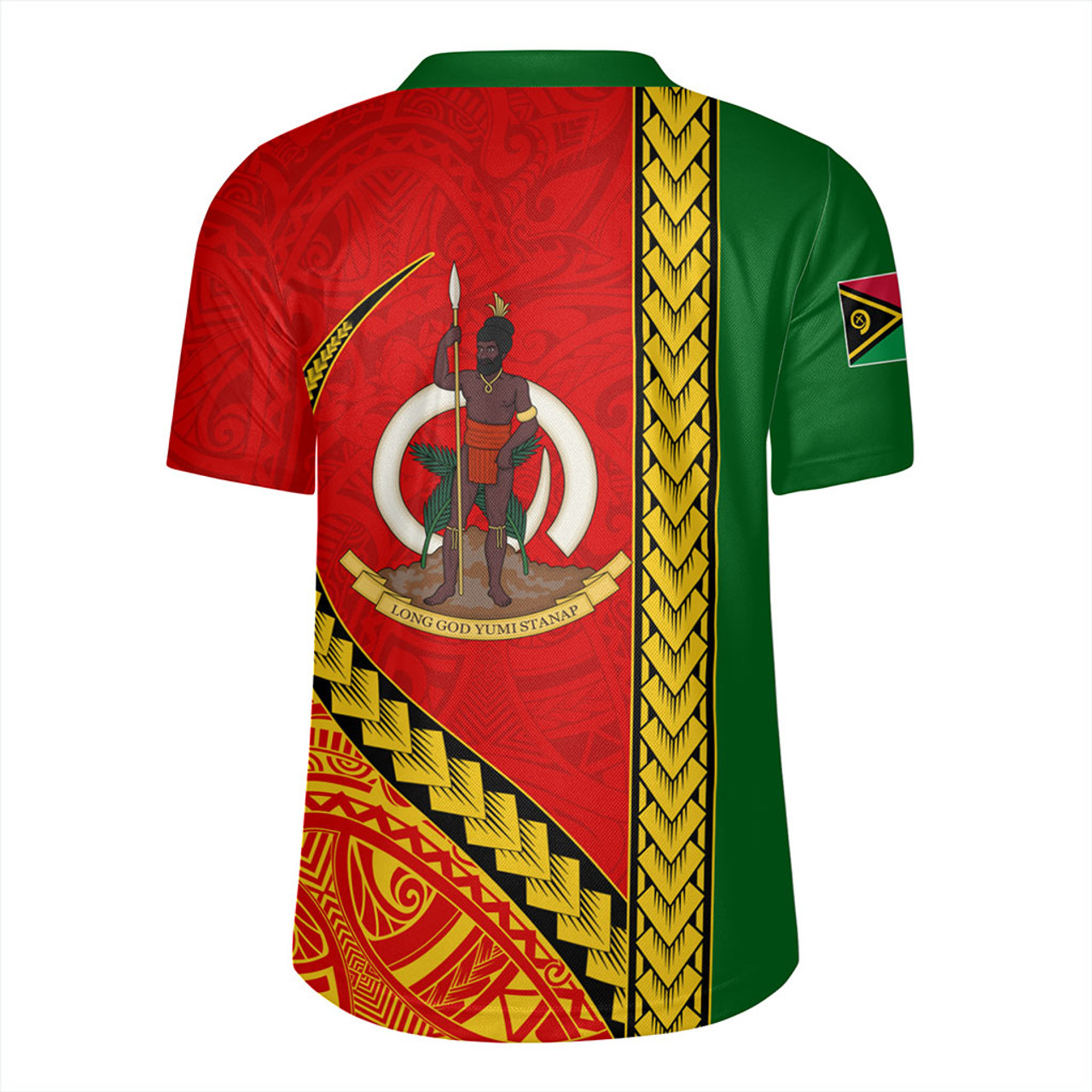 Vanuatu Rugby Jersey Tribal Melanesian Flag And Coat Of Arms