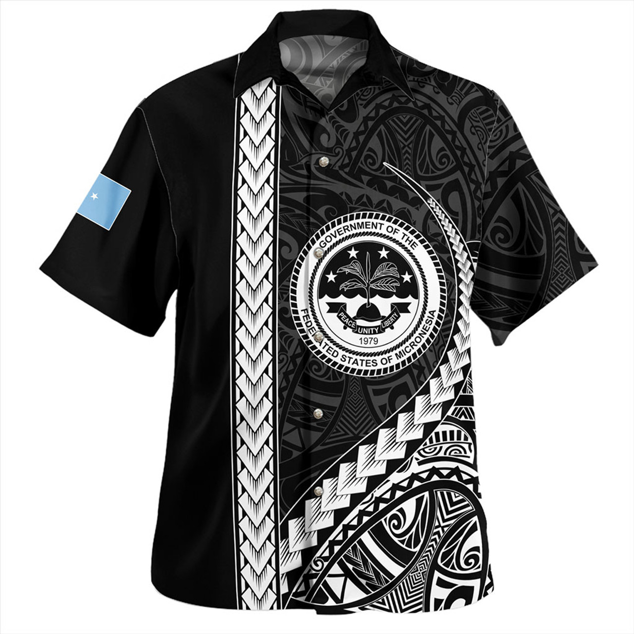 Federated States Of Micronesia Hawaiian Shirt Tribal Micronesian Coat Of Arms