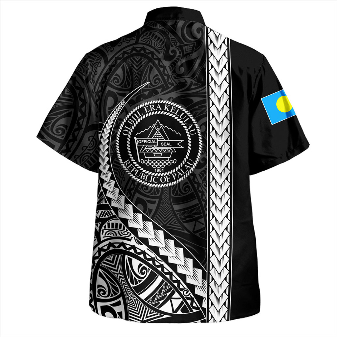 Palau Hawaiian Shirt Tribal Micronesian Coat Of Arms
