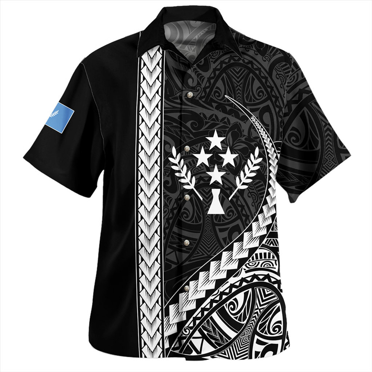 Kosrae Hawaiian Shirt Tribal Micronesian Coat Of Arms