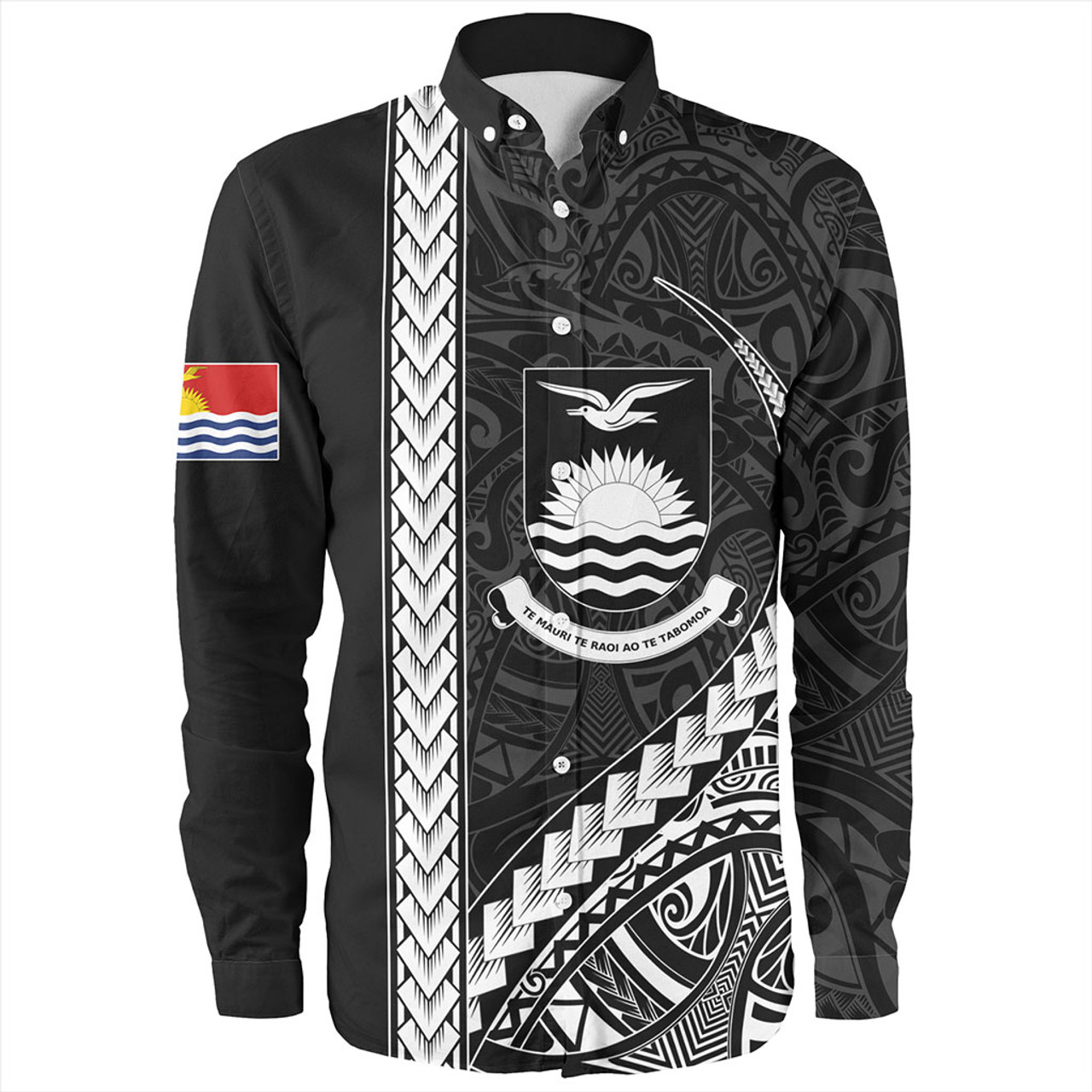 Kiribati Long Sleeve Shirt Tribal Micronesian Coat Of Arms