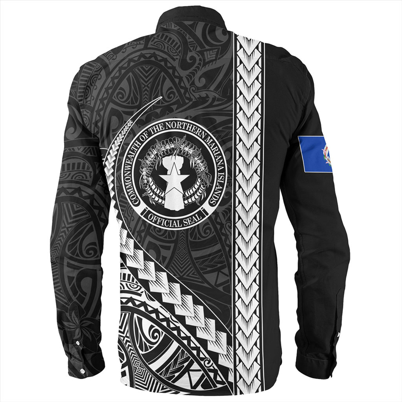 Northern Mariana Islands Long Sleeve Shirt Tribal Micronesian Coat Of Arms