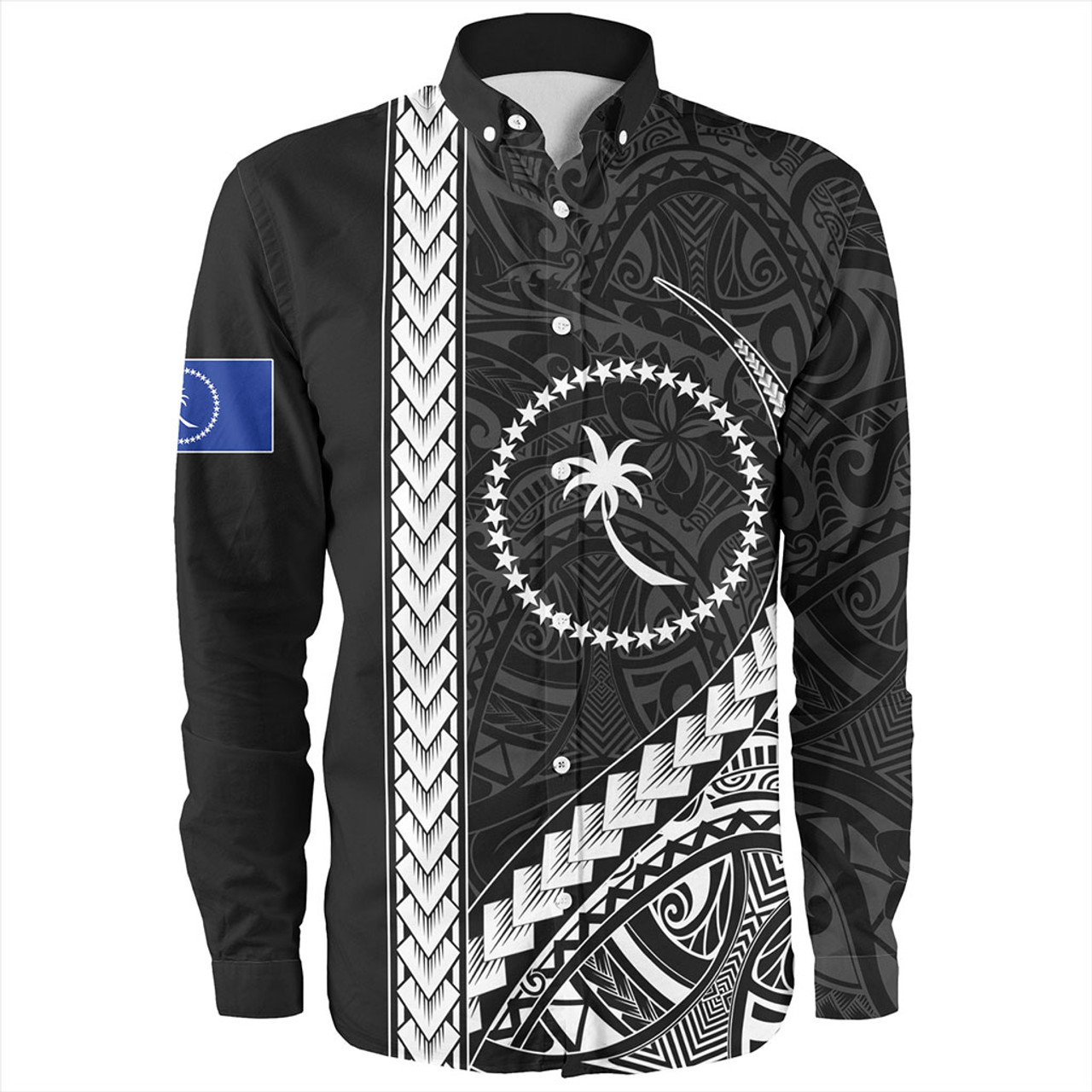 Chuuk State Long Sleeve Shirt Tribal Micronesian Coat Of Arms