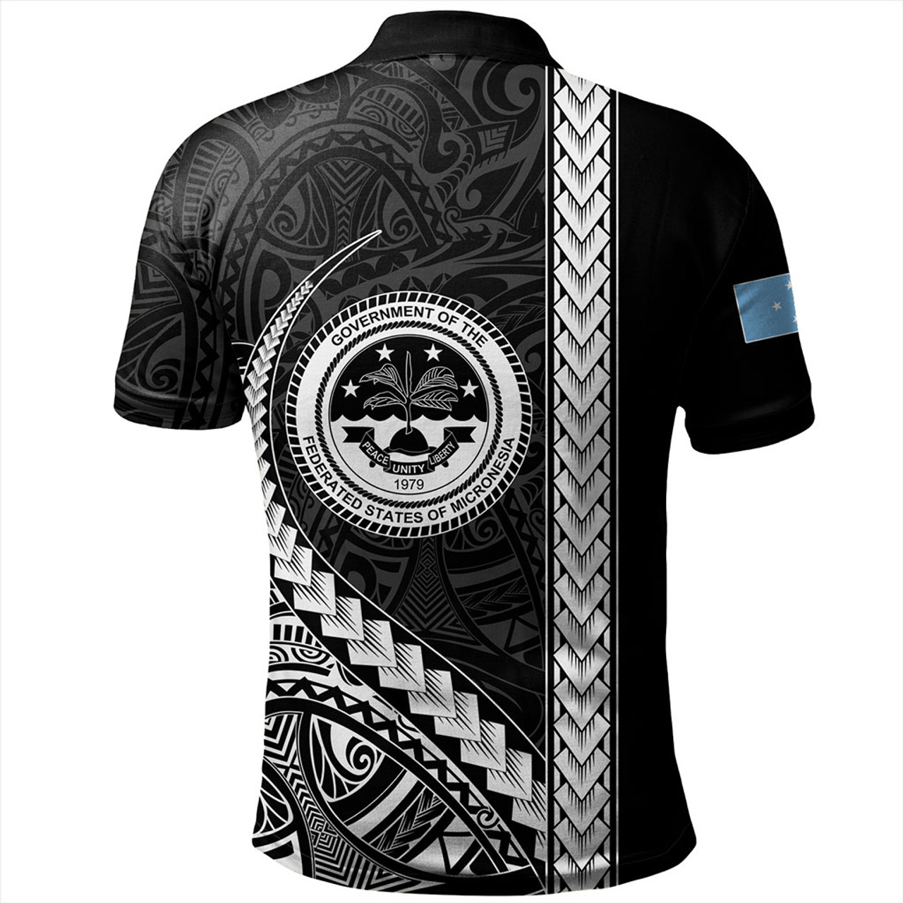 Federated States Of Micronesia Polo Shirt Tribal Micronesian Coat Of Arms