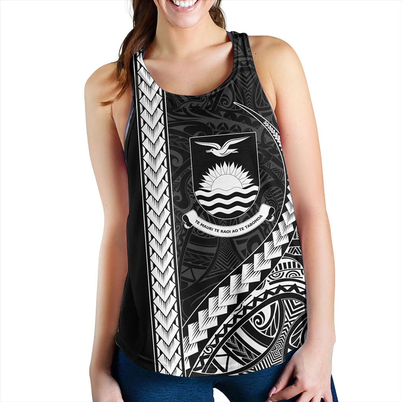 Kiribati Women Tank Tribal Micronesian Coat Of Arms