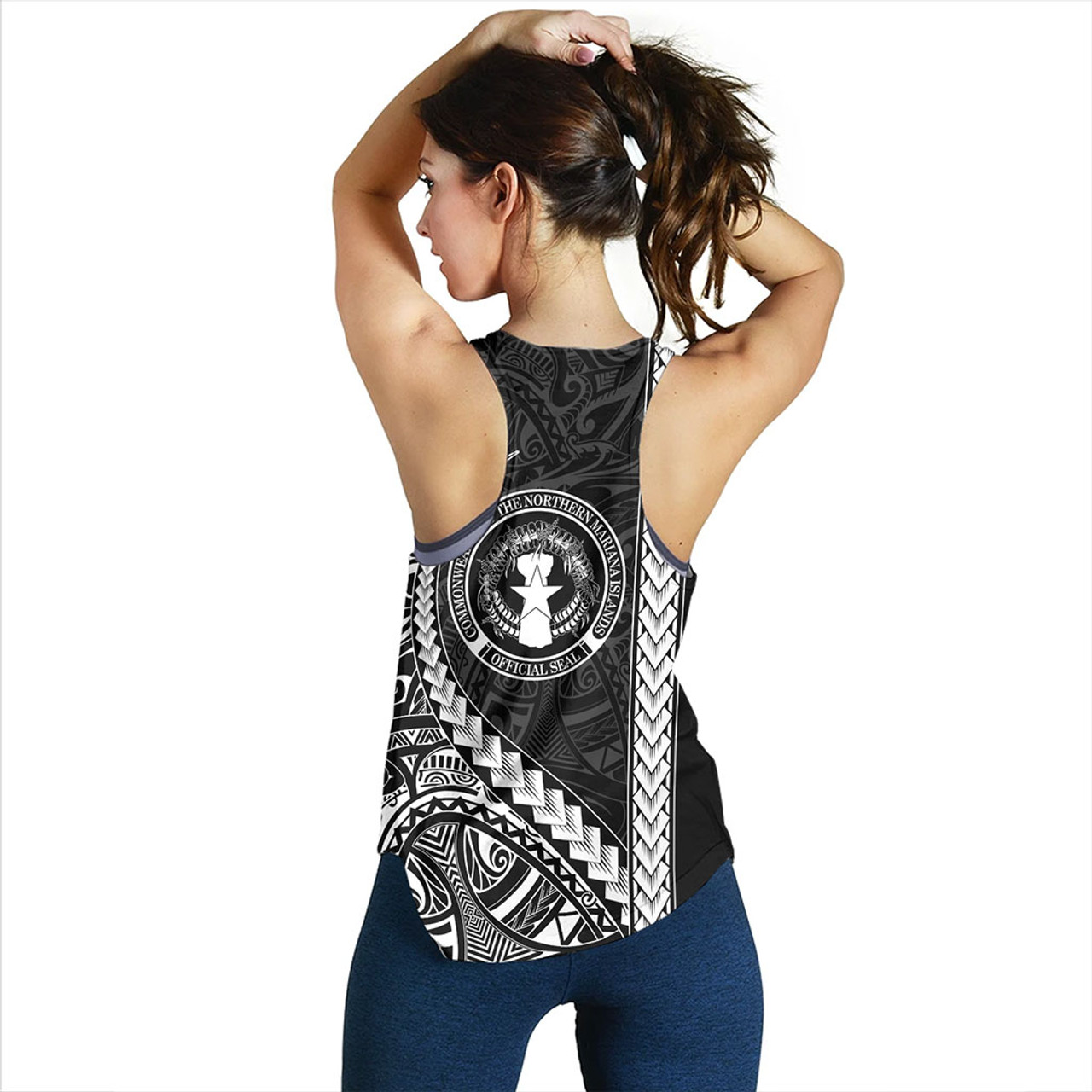 Northern Mariana Islands Women Tank Tribal Micronesian Coat Of Arms