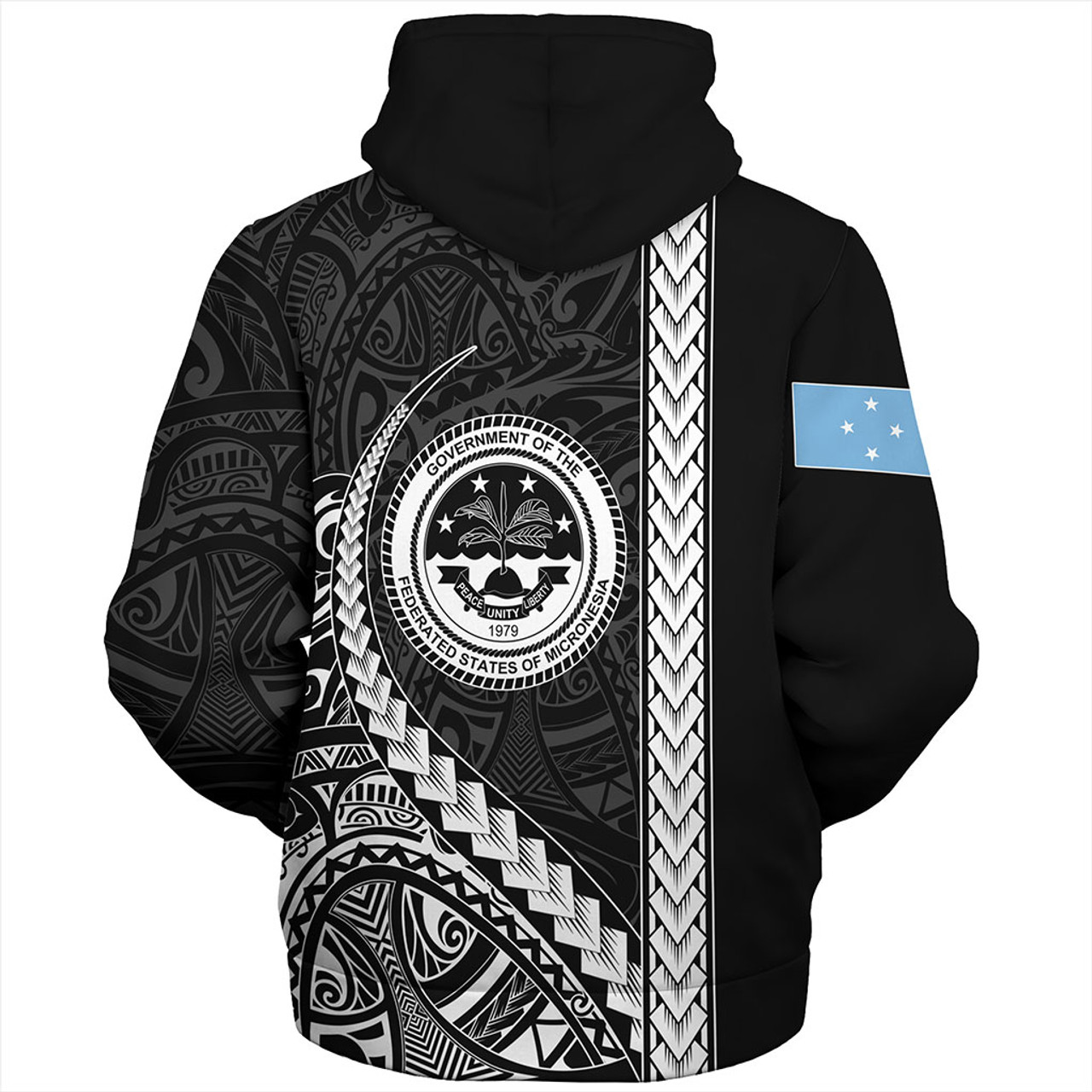 Federated States Of Micronesia Sherpa Hoodie Tribal Micronesian Coat Of Arms