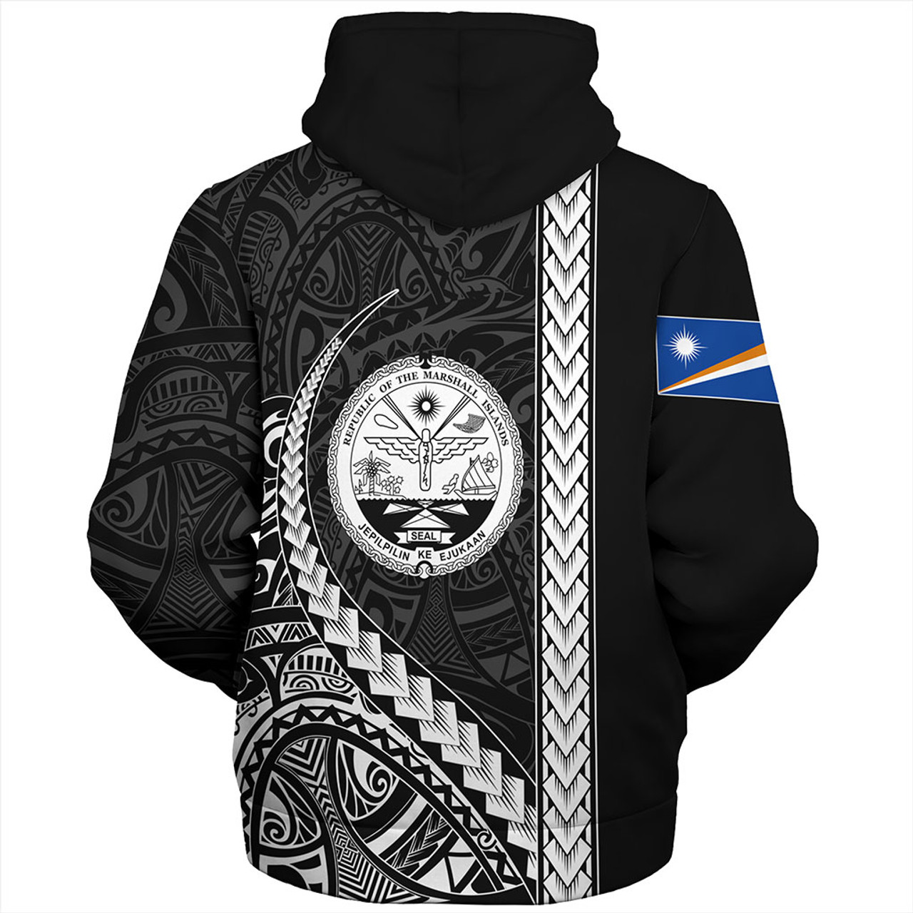 Marshall Islands Sherpa Hoodie Tribal Micronesian Coat Of Arms