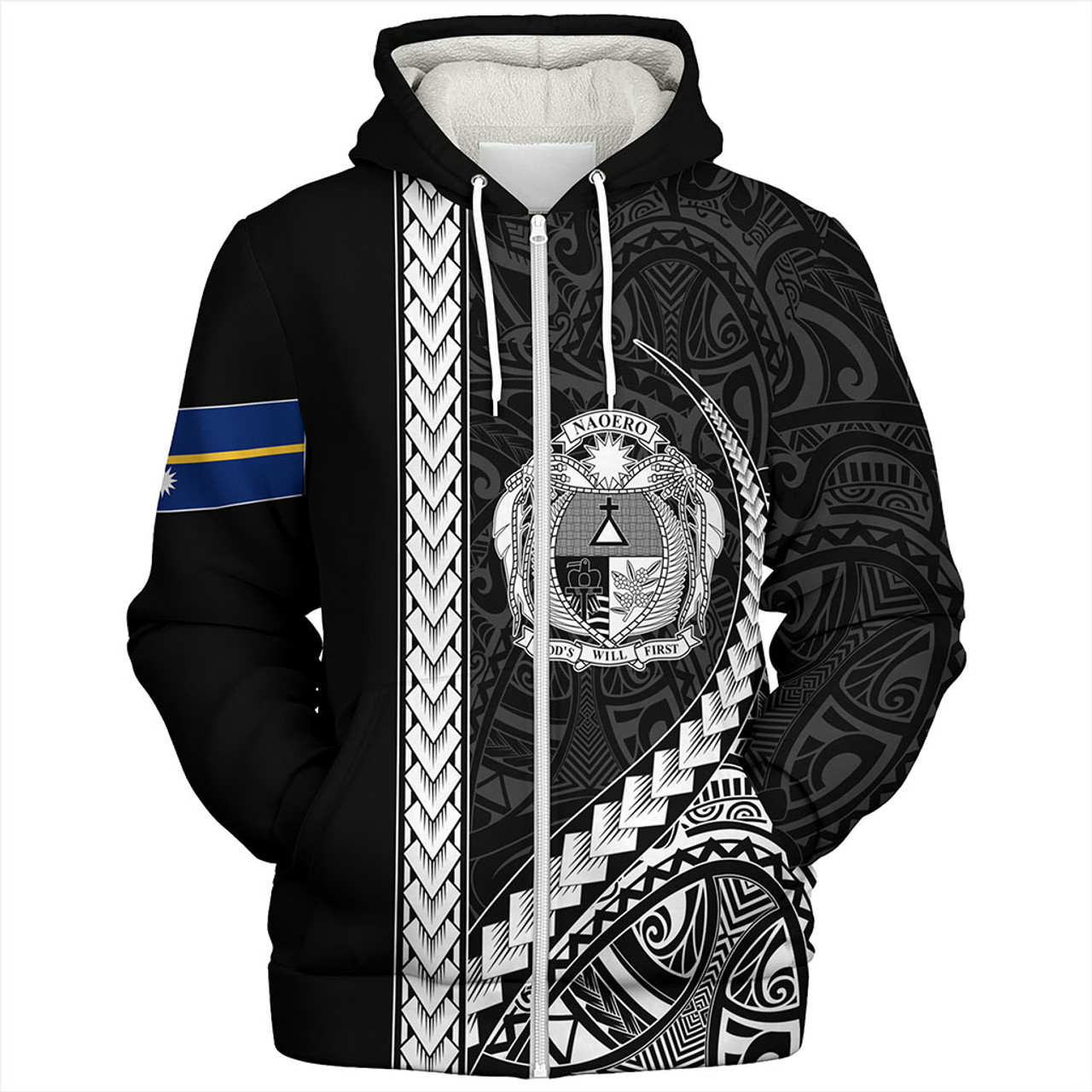 Nauru Sherpa Hoodie Tribal Micronesian Coat Of Arms