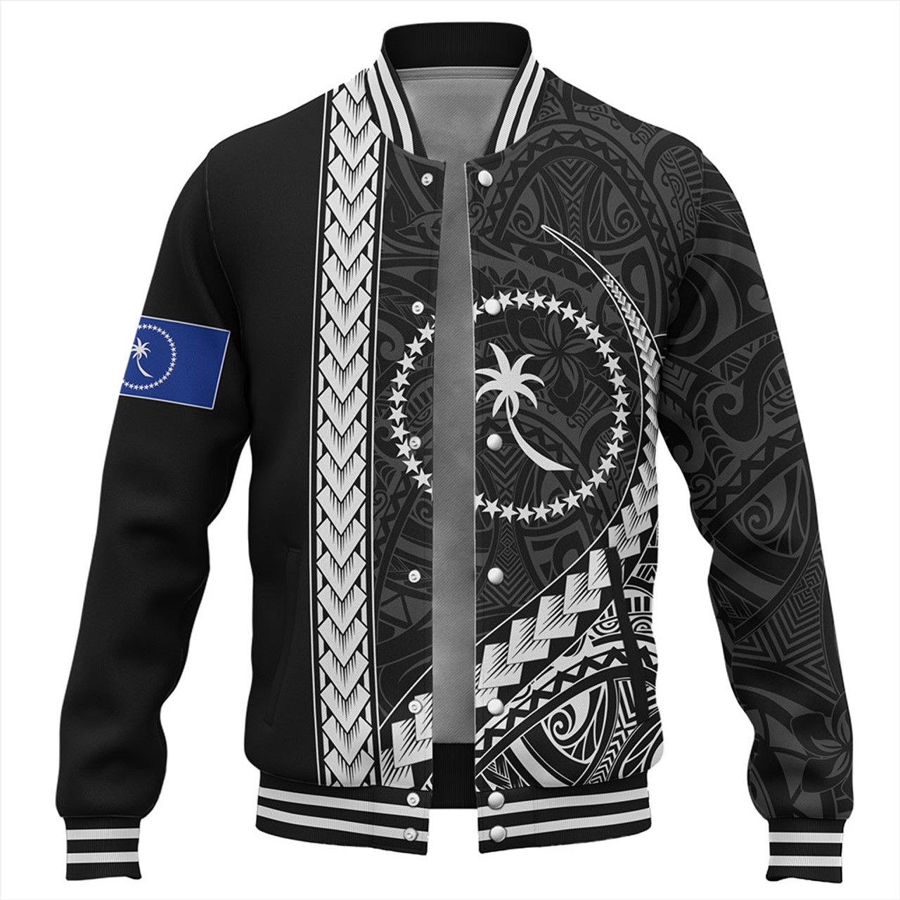 Chuuk State Baseball Jacket Tribal Micronesian Coat Of Arms