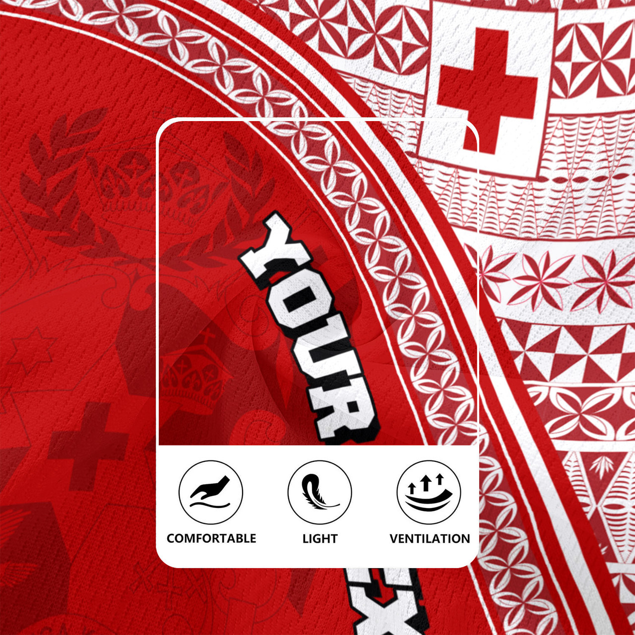 Tonga Custom Personalised Rugby Jersey Tongan Ngatu Pattern Curve Style