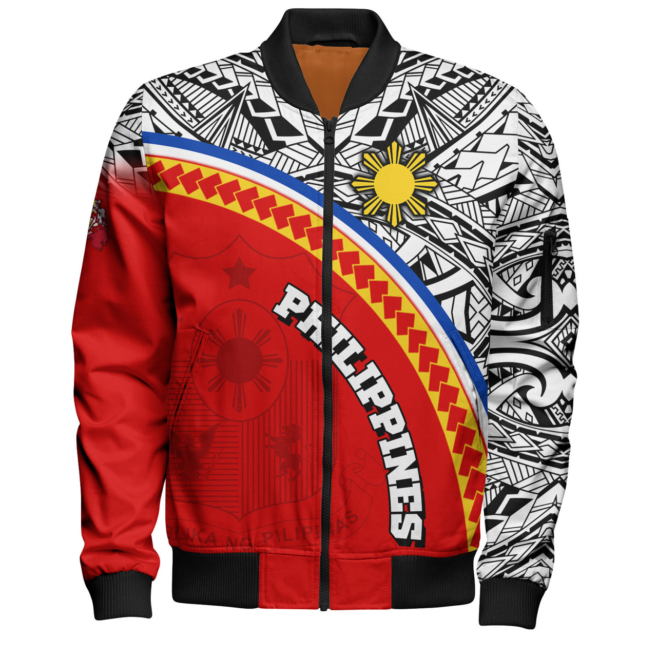 Philippines Filipinos Custom Personalised Bomber Jacket Tribal Patterns Curve Style