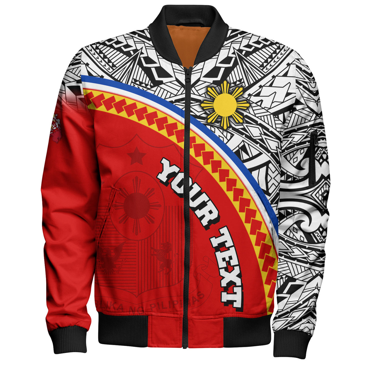 Philippines Filipinos Custom Personalised Bomber Jacket Tribal Patterns Curve Style