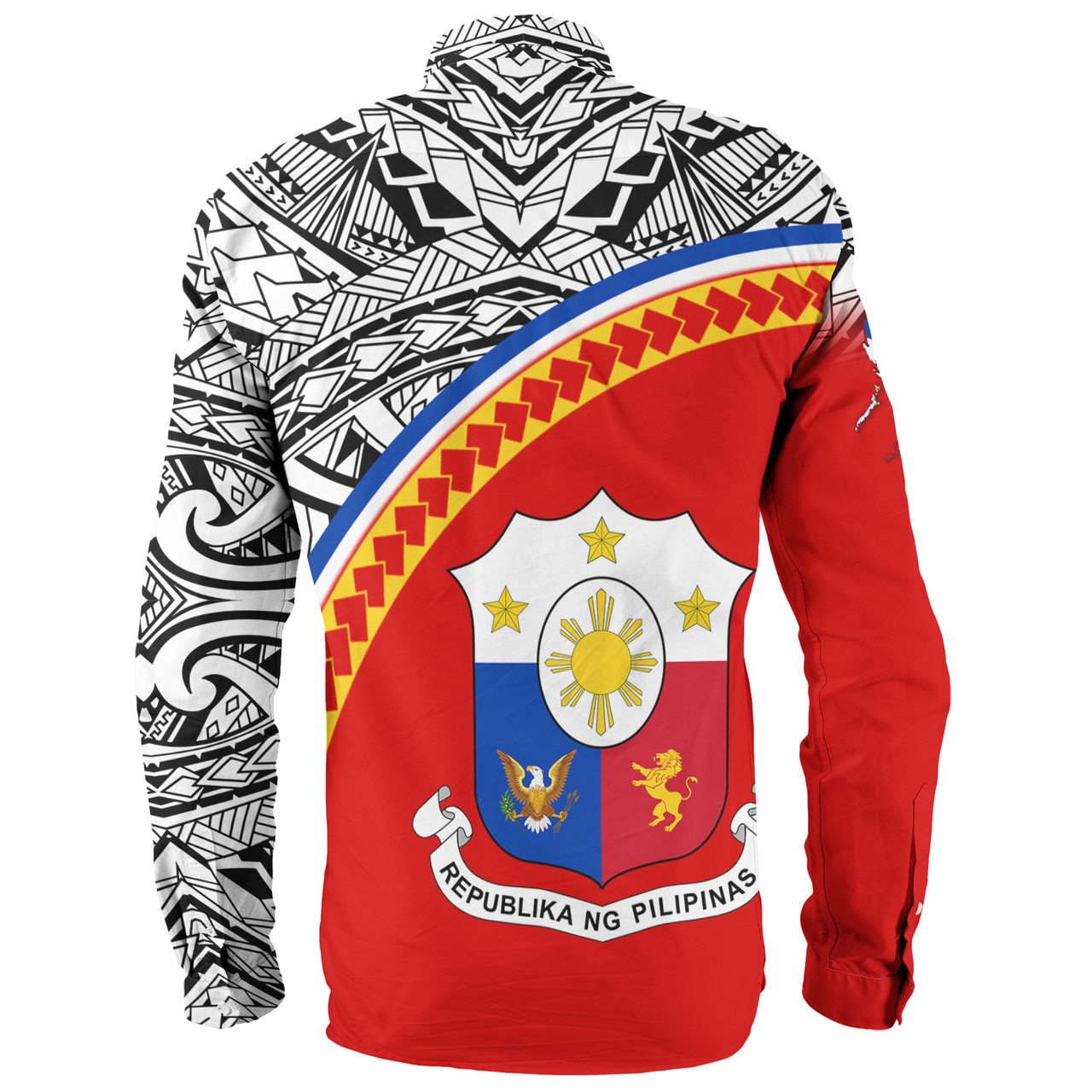 Philippines Filipinos Custom Personalised Long Sleeve Shirt Tribal Patterns Curve Style